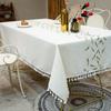Cotton And Linen Art Tablecloth Water And Oil Proof Tassel Lace Tablecloth ,Suitable For Desk And Table Decoration