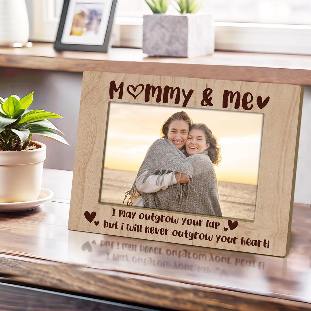 Mommy And Me Mom Picture Frame Wooden Photo Frames 4x6 for Mothers Day Picture Frame Desk Pictures Frames for Mother's Day Decorations for Mothers