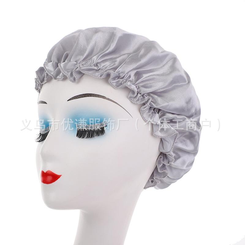 Women's home nightcap high-end satin shower cap mulberry beauty satin hair care cap bag head