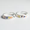 925 Sterling Silver Rings for Women Men Couple Minimalist Handmade Simple Letters Ring Party Jewelry Gift Prevent Allergy