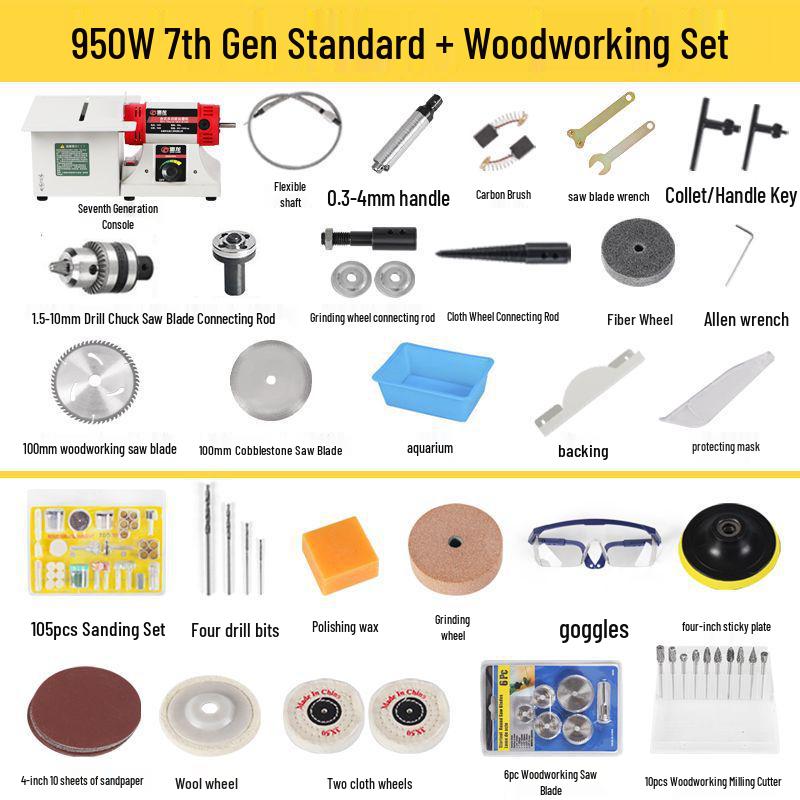 Multi-Functional Electric Bench Grinder: Jade, Woodworking Polisher, Engraver, Cutter, Drill.