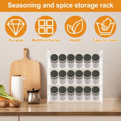 1/2 Pièces Étagère à Épices à 3 Niveaux Organisateur de Bouteilles d'Assaisonnement en Acrylique Transparent Étagère à Épices Polyvalente pour Comptoir d'Armoire de Cuisine Garde-manger