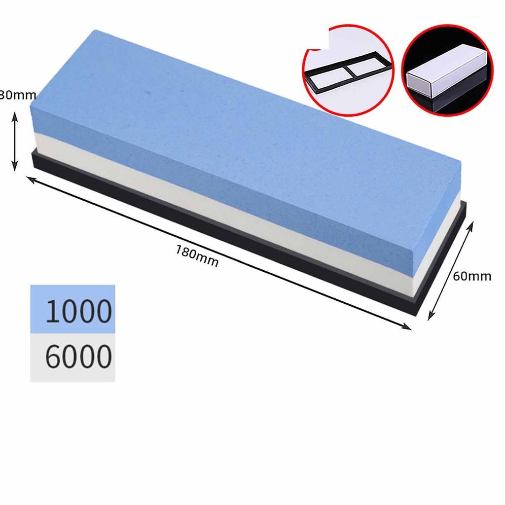 Double-Sided Oilstone Strips Whetstone Set with Base, Household Kitchen Knife Sharpening Stone, Outdoor Tool Polishing Stone