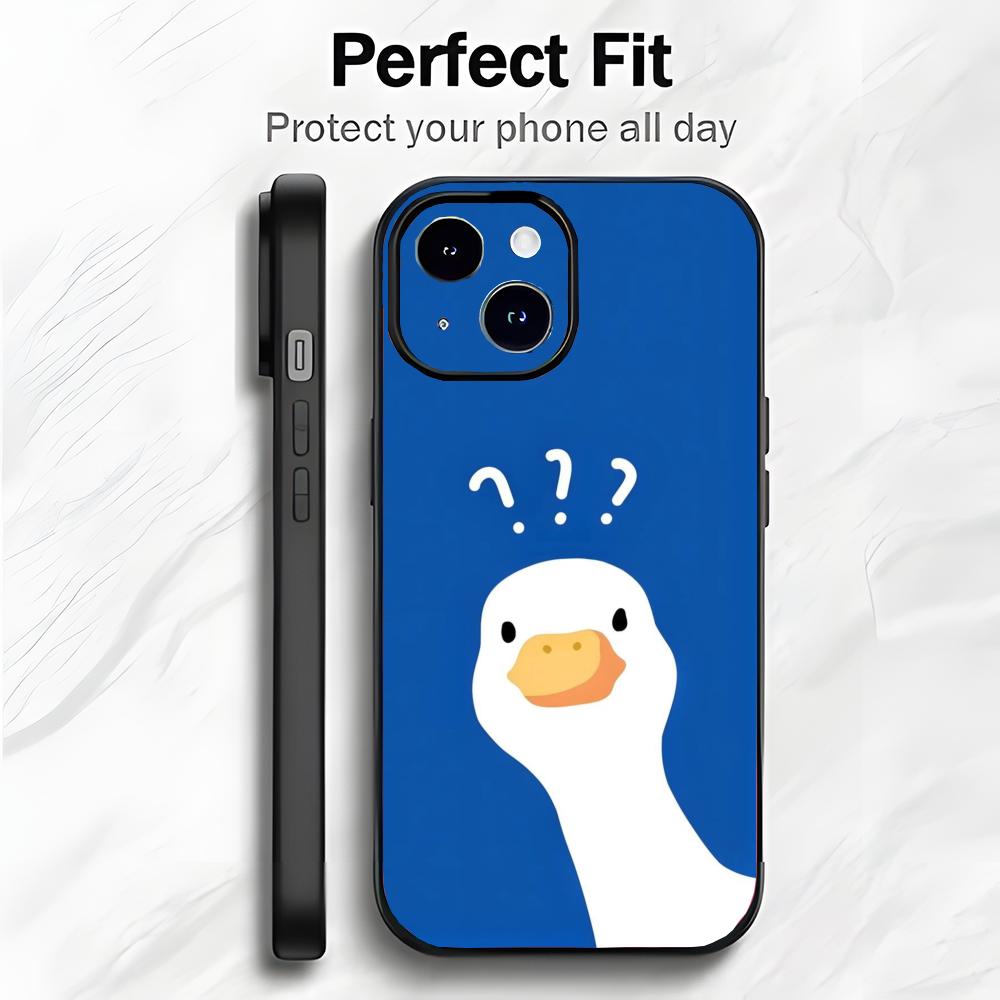Cute Cartoon Duck Silicone Art Phone Case Phone Case Soft Packaging Lightweight For iPhone17 16 15 14 13ProMax