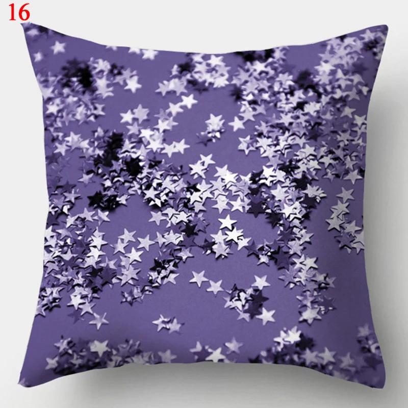 New Purple Geometric Pillowcase Decorative Cushion Cover  Home Sofa Decor Square