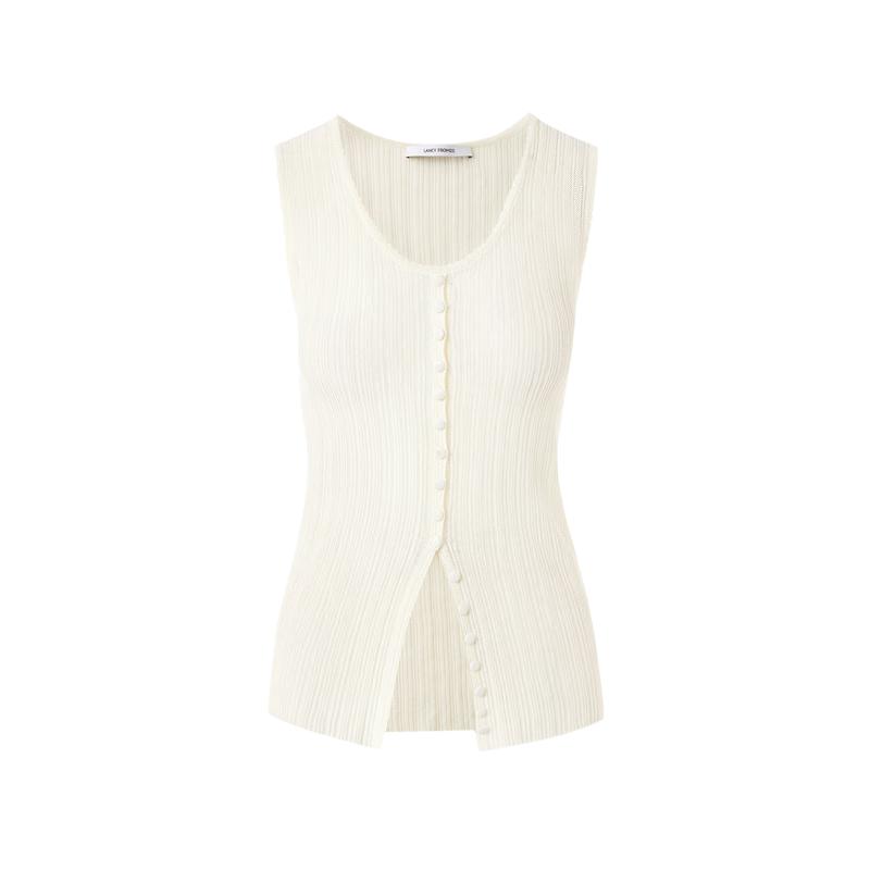 Women s Hemp Blend U-Neck Knit Vest Top S