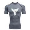 Compression Shirt for Men Short Sleeve Rash Guard Gym Workout Running Fashion T-shirt Summer High Elasticity Athletic Quick Dry Tees Top
