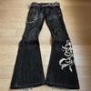 ZYLLO New High Waist Harajuku Loose Embroidered Women Jeans with Rock Punk Style Y2K Micro La Retro Wide Leg Pants