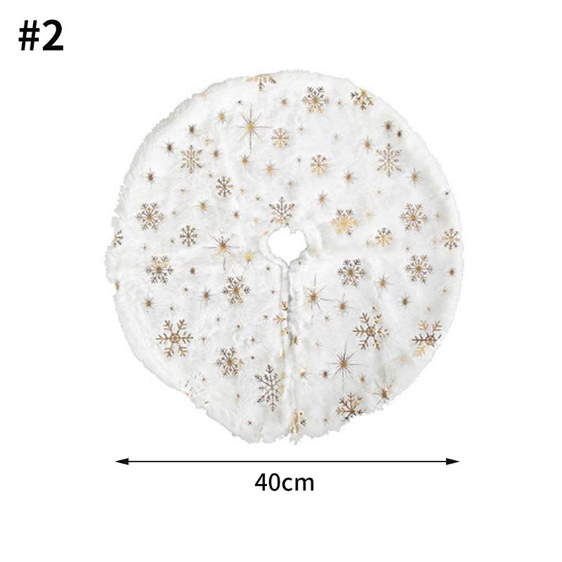 

40-90cm Christmas Tree Skirt White Snowflake Xmas Tree Skirt Christmas Tree Decorative Base Carpet New Year Navidad Party Decor