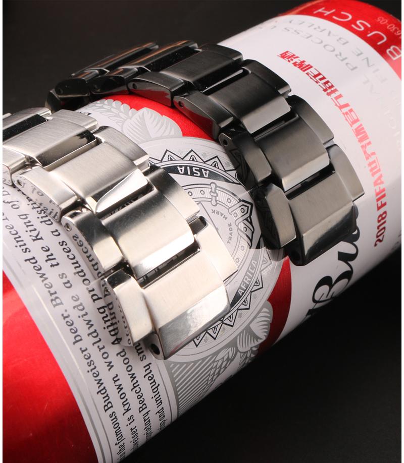 Quick Release For Casio G-SHOCK GST-B200 Stainless Steel Watchband Folding Buckle Metal Men Bracelet 24x16mm Convex Mouth Strap