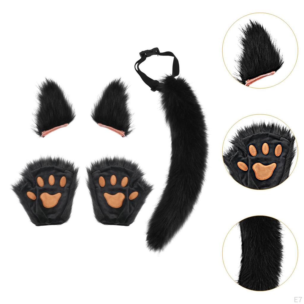 Zestaw kostiumów zwierzęcych z sztucznymi uszami i ogonem na imprezy tematyczne