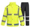 High Visibility Reflective Raincoat Set - 300D Oxford Cloth, Split Design for Outdoor Traffic, Duty, and Rescue Use
