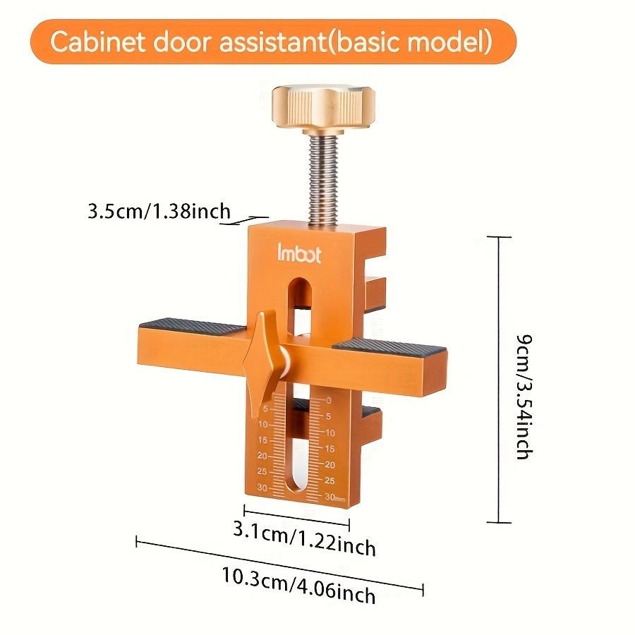 Adjustable Cabinet Door Installation Jig - Portable, Adjustable Clamps with Measurement Markings, Rust-Resistant Orange Woodworking Tool