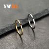 Women's 2mm Titanium Steel Ring with Inner Ball, Flat Outer, Polished Surface - Thin, Plain, Stainless Steel Jewelry Band for Couples