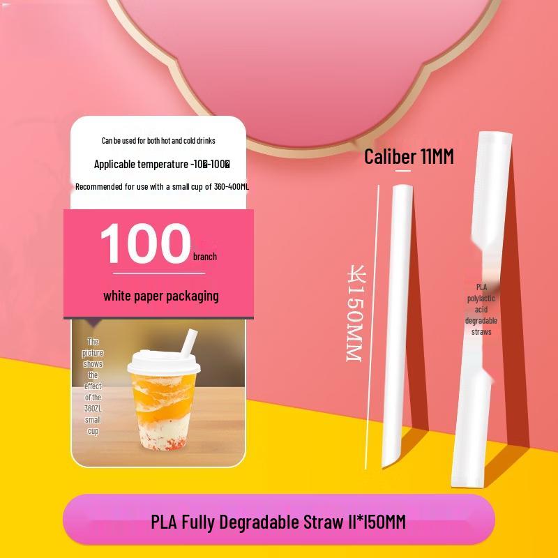 

Hanyo Individually Wrapped Biodegradable PLA Straws, 1.1x15cm, 500 Count