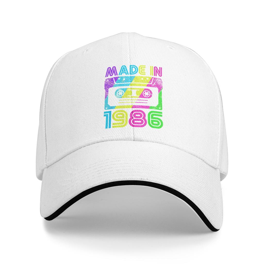 Made In 1986 Cassette Birthday 80s Baseball Cap  Design Print Trucker Hat Spring Unisex Men Kpop Rock Baseball Caps
