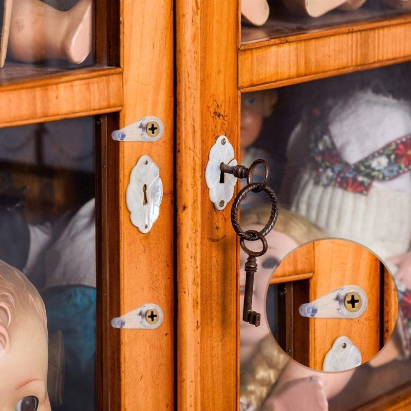 50PCS Glass Clip Set Strong & Sturdy Clips with Screws for Cabinet Glass Fixing