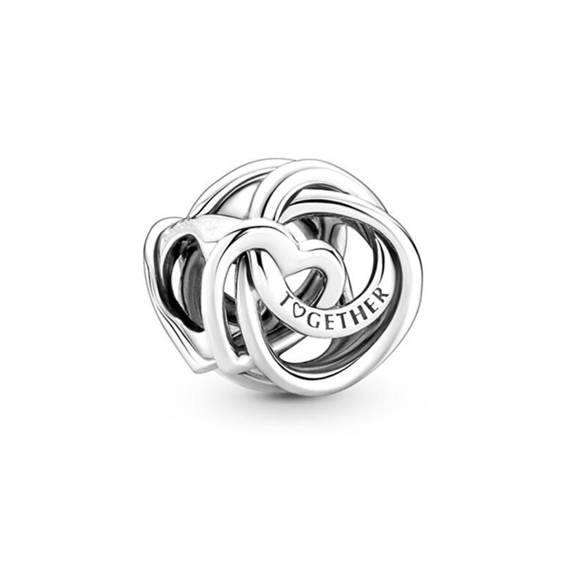Sparking Heart Flower Clip Charm Beads Pendant Fit Original Snake Silver Bracelet Necklace Beads For Diy Jewelry Women Gift