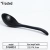 A5 Black Matte Melamine Long Handle Soup Spoon - Food Grade Porcelain Imitation for Restaurants, Hotels, and Hot Pots.
