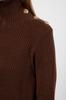 Women's Fashionable Stylish Sweater Navy Blue Collar Button Detailed Knitwear Sweater