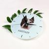 Amerykański Staffordshire Terrier, Amstaff, Amstaf -Geometryczny Zegar Ścienny Ze Zdjęciem I Napisem Marki Art-Dog