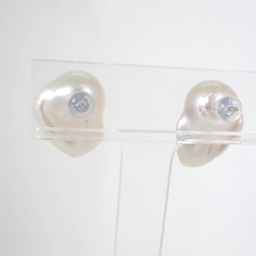 [New] Pt900 Freshwater Pearl Stud Earrings/j33-4