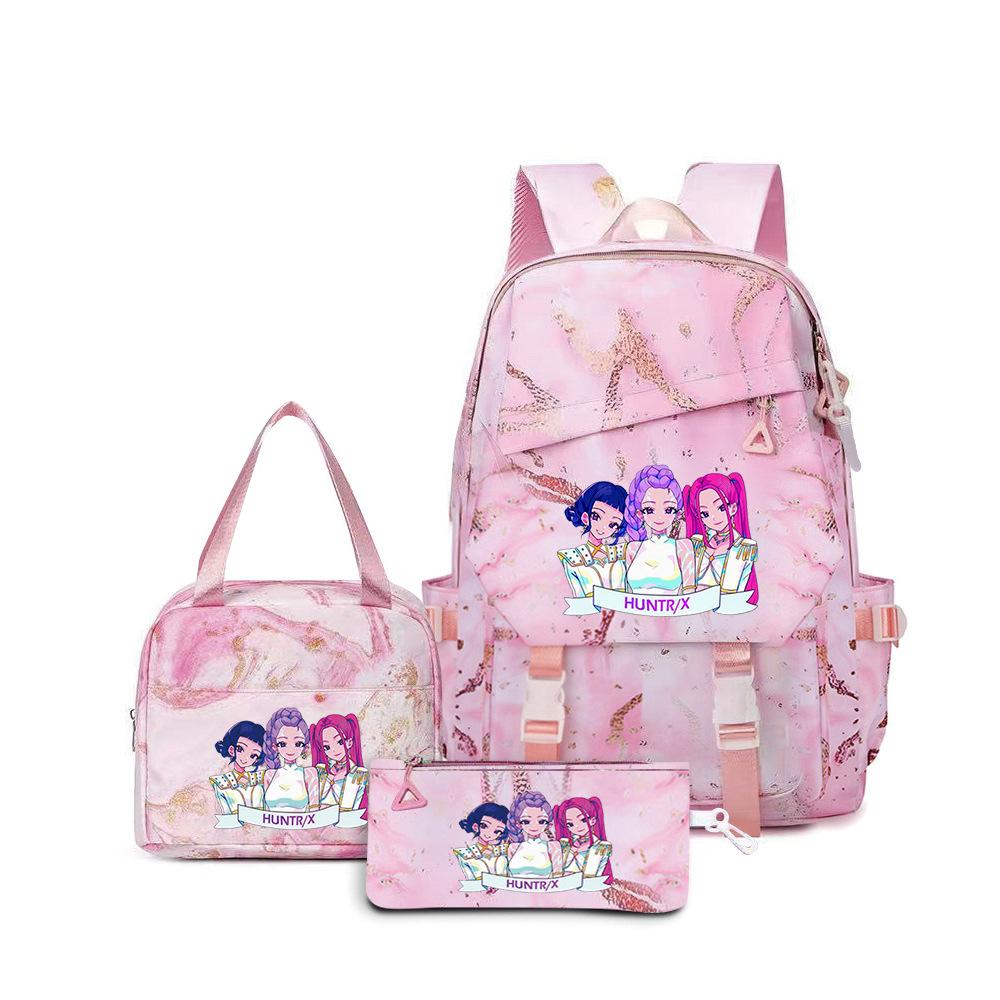 Kpop Demon Hunters, Elementary School Bag, Children'S Backpack, Lunch Bag, Pencil Bag, Three-Piece Set, Student Backpack