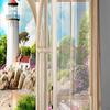 Beach Digital Printing Blackout Curtains Drapes Polyester Fiber Thermal Insulated Curtain Modern