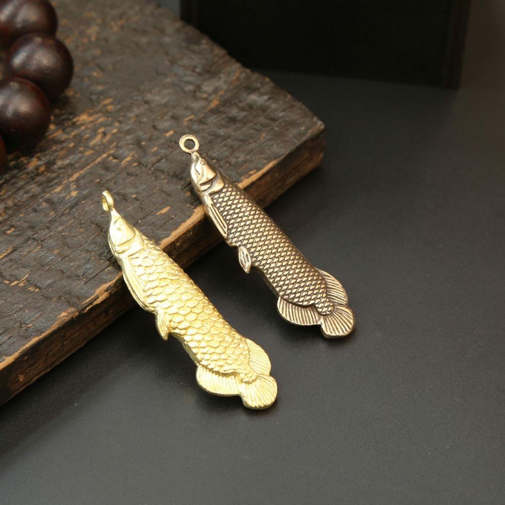 Fish Key Pendant Metal Car Key Pendant Minimalist Retro Charm Brass Fish Charms  Woman