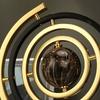 360-Degree Rotating Modern Abstract Metal Globe Sculpture with Rectangular Stand - Black & Golden Art Decor for Home or Office