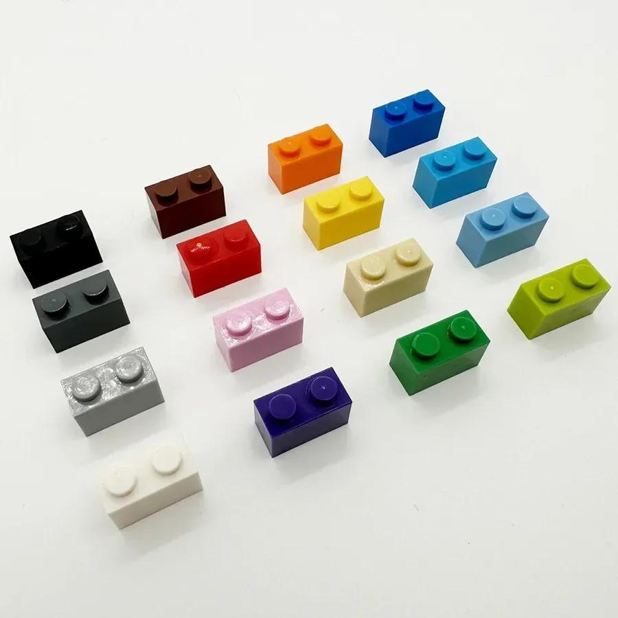 40PCS Thick 1x2 Dots Bricks DIY Building Blocks Figures Educational Creative Size Compatible with 3004 ABS Toys for Children