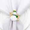 Christmas Napkin Rings Set of 6 Snowman Metal Napkin Ring Holders for Dining Table Decor for