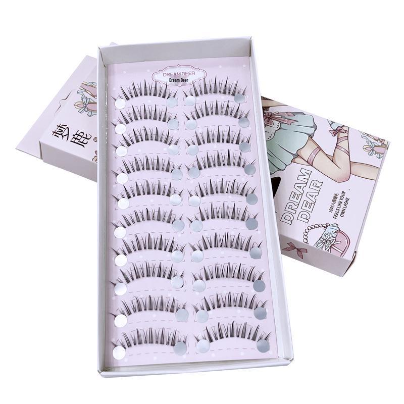 Menglu S2 Upgraded Natural False Eyelashes - 10 Pairs, Transparent Stem for a Realistic Look 11mm
