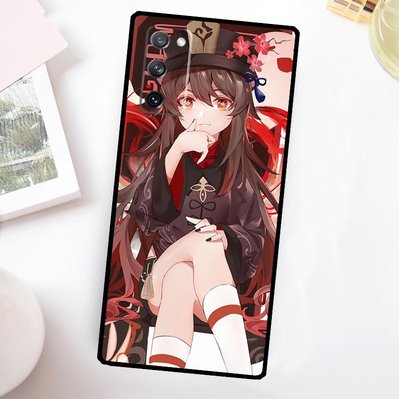 Genshin Impact Hutao Case For Samsung Galaxy S24 S23 S22 Ultra S21 S20 FE Note 10 Plus Note 20 S8 S9 S10 Cover