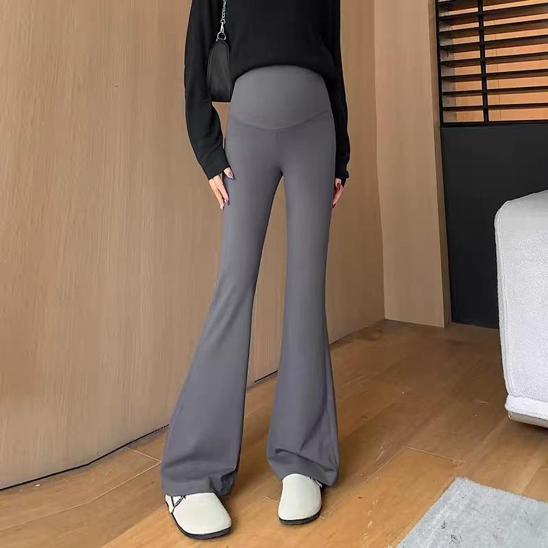 Maternity shark pants, flared pants, spring and autumn outer wear support, casual and thin hip-lifting maternity pants