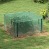 Plant Protection Net, Vegetable Protection, Zipper Door, Steel Frame, 125x125x62.5 cm, Green/Silver