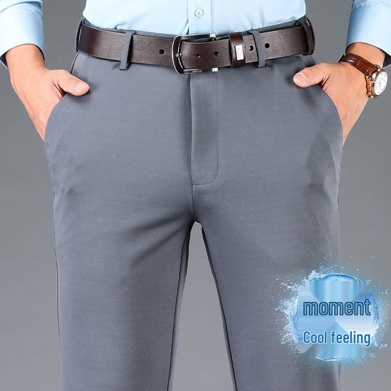 Plus Size Wrinkle-Resistant Elastic Men s Straight-Leg Business Casual Trousers 31 (24-inch waist)