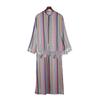 Men's Ethnic Striped Stand-Collar Long Sleeve Robe - Southeast Asian & Middle Eastern Style