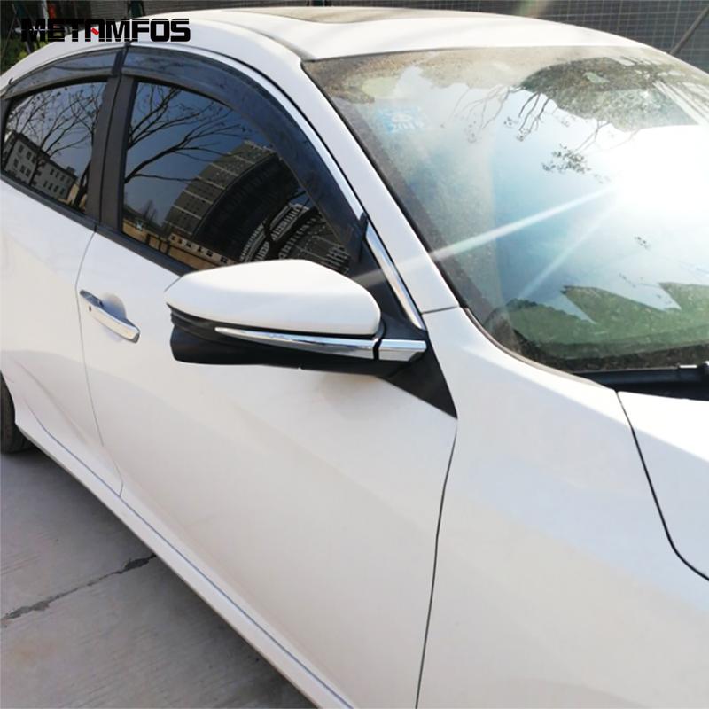 Rearview Mirror Strip For Honda Civic Sedan 2016- Chrome Side Wing Mirror Molding Trim Exterior Accessories Car Styling