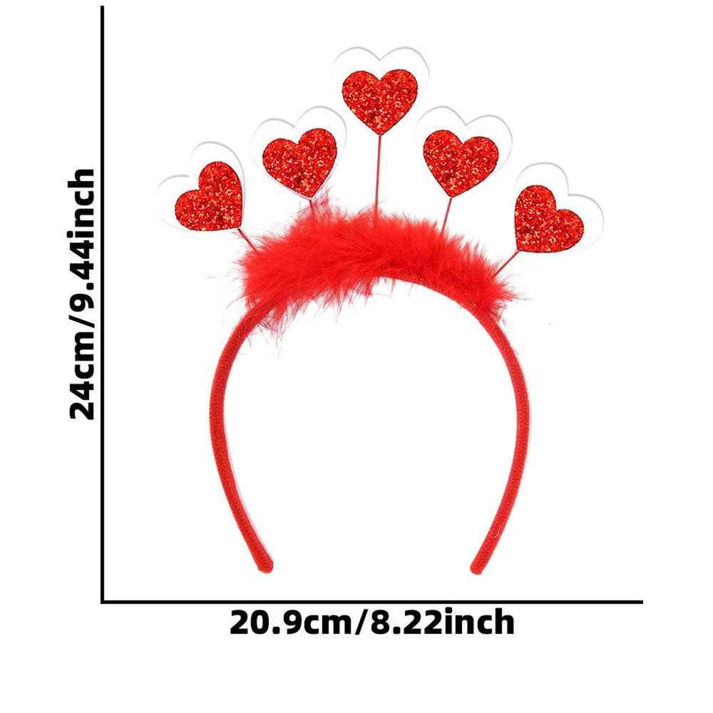 Heart Headband Cute Red Heart Shape Headband Festival Party Accessories Photo Props Hair Decor for New Year Wedding