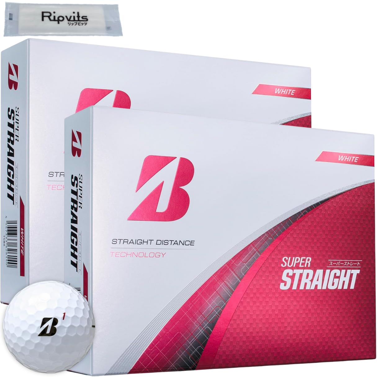 

Bridgestone SUPER STRAIGHT 2025 (T5WX) Super Straight White, 2 dozen balls, 24 balls, includes original cleaning sheet