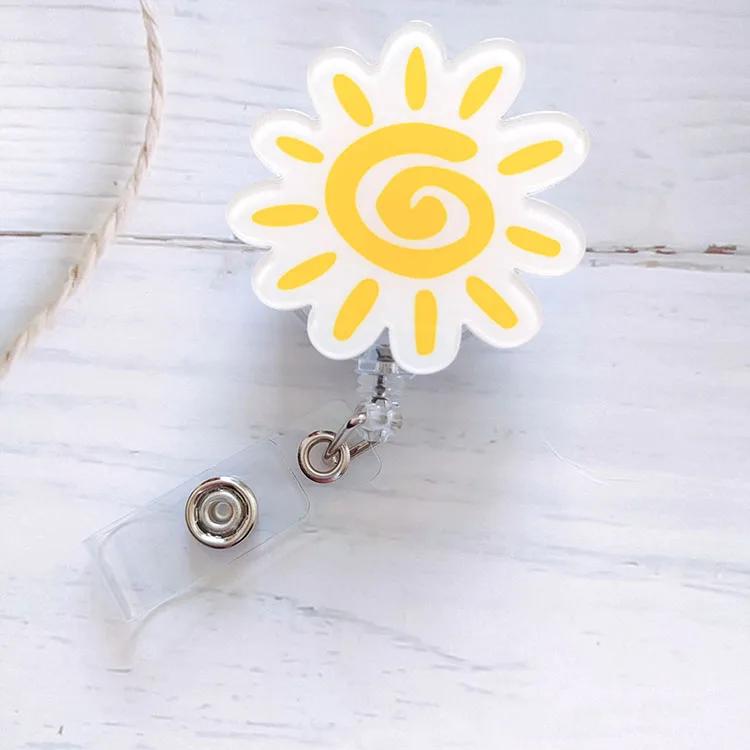 1pc Marble Nurse Doctor Badge Reel Retractable ID Badge Holder Key Ring ID Name Card Office Supplies Porta Credencial