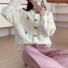 Navava Women Flower Embroidery Long Sleeve Knit Cardigan Nk2774