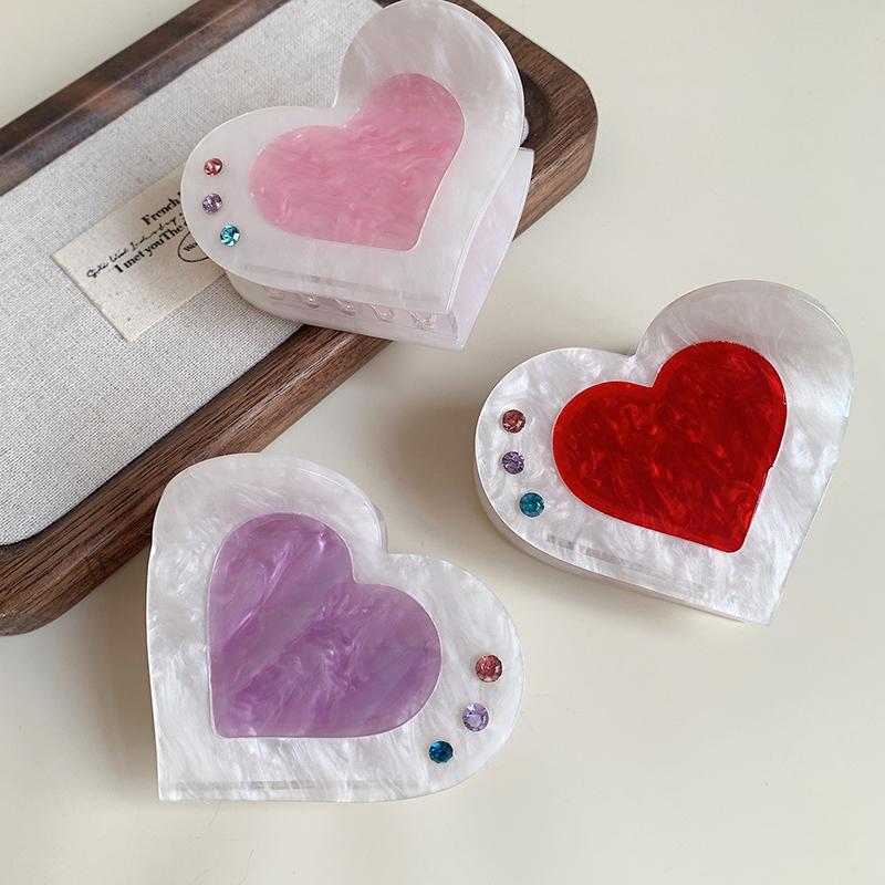 Heart Hair Clips Versatile Nonslip Heart Hair Claw For Women Girls Cute Styling Tools Sweet Hair Accessories Gifts