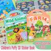 Wiederverwendbares Cartoon-Stickerbuch für Kinder Mehrere Szenarien Cartoon DIY Puzzle Pädagogisches Lernen Klassisches Spielzeug für Kinder 3-6 J.
