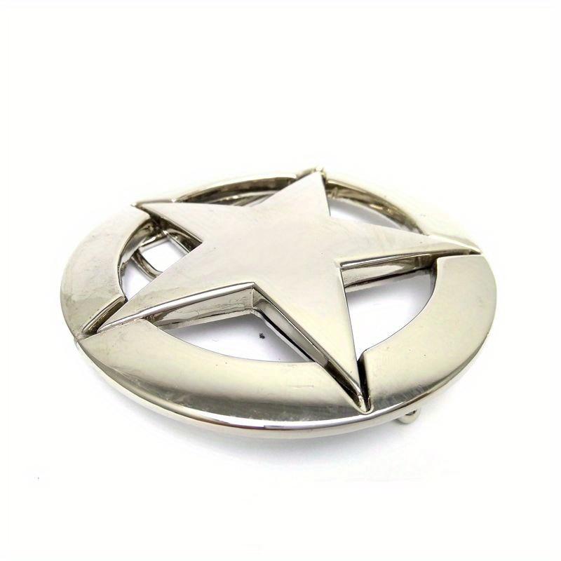 1 stk Sølvfarget Pentagram Logo Beltespenne Metall Cowboy Beltespenne Casual Western Cowboy Beltespenne Sinklegering Pentagram Beltespenne
