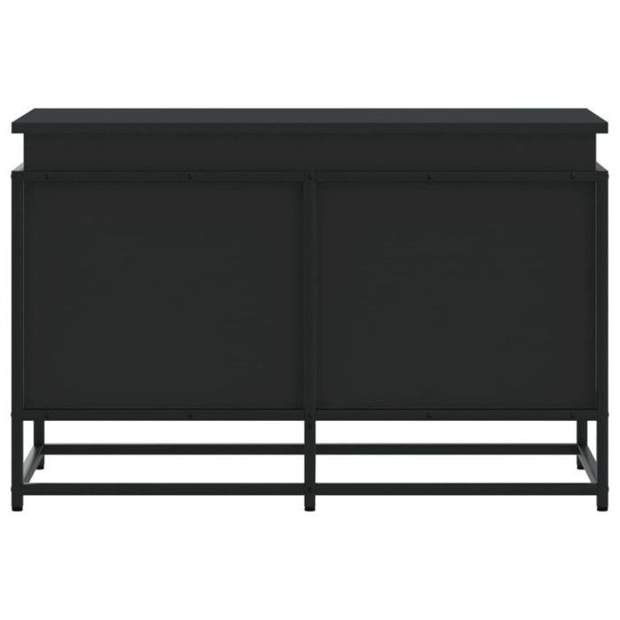 Boîte de rangement avec couvercle noir bois d ingénierie