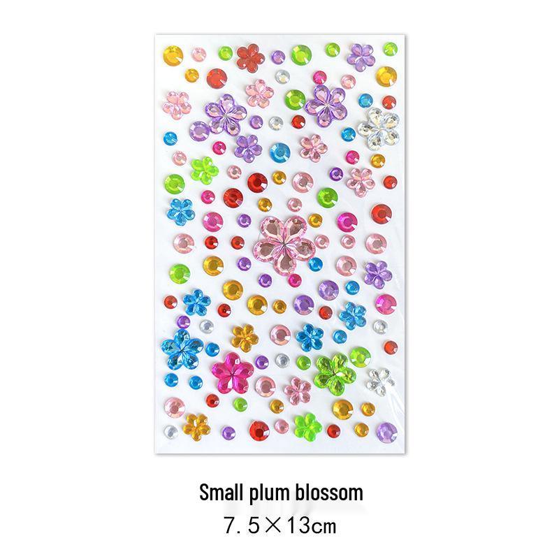 Gem Stickers: Kids' 3D Acrylic Crystal DIY Rhinestone Decorations, Colorful Cross-Border Designs for Girls