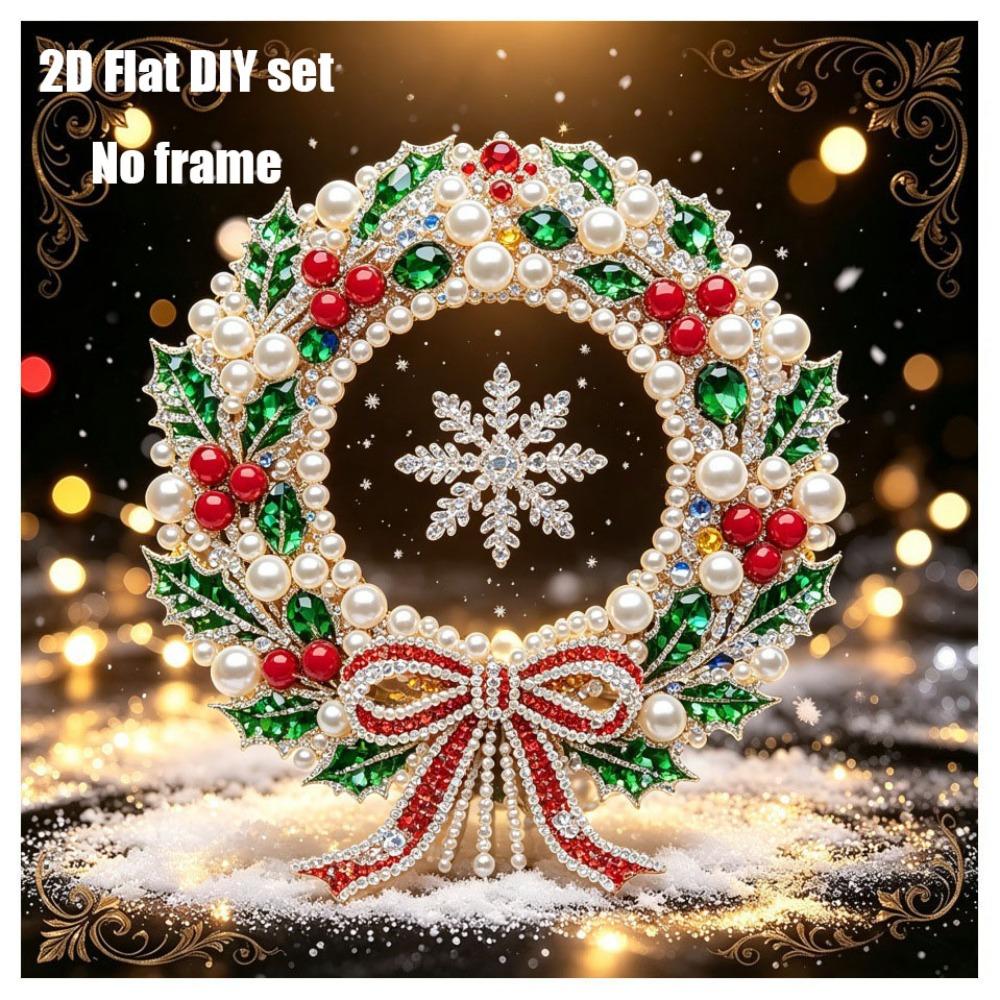Delicate DIY Pearl Painting Kit 2D Flat Christmas Ornament  Porch Decoration
