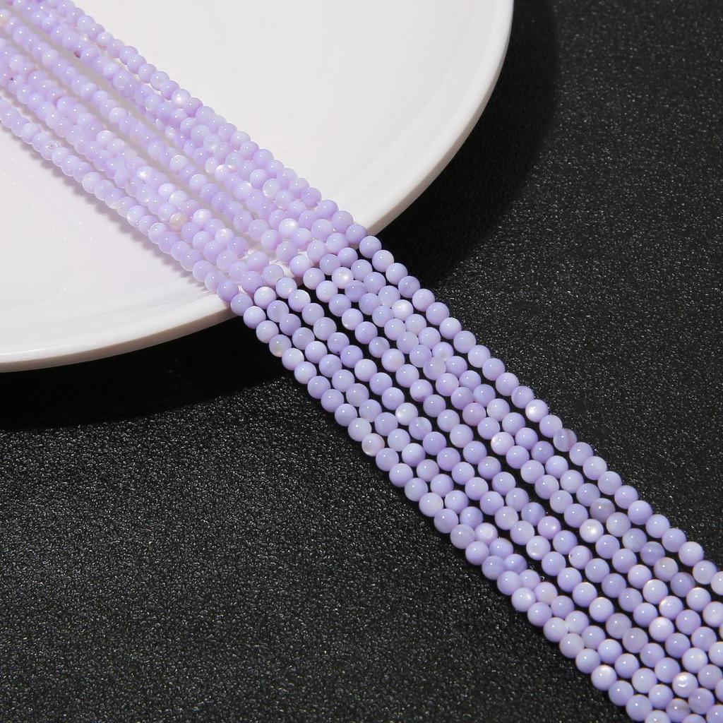 3mm Natur Süßwasser Shell Runde Perlen für Schmuck Machen DIY Armband Necalace Telefon Kette